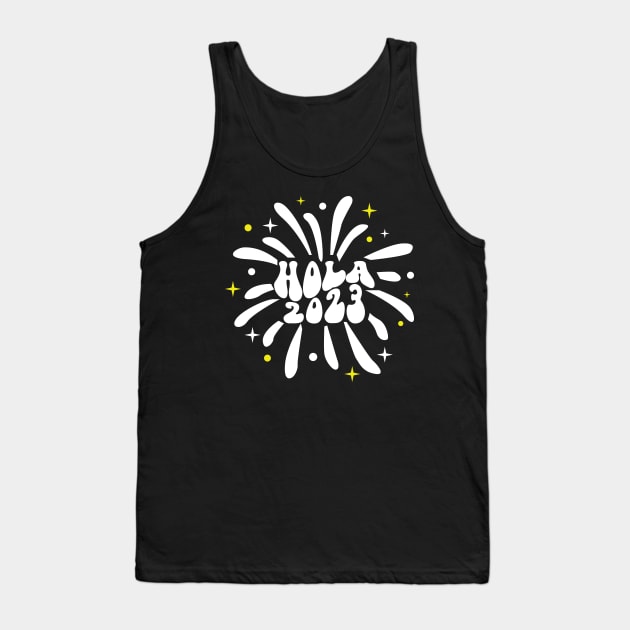 Retro Hola New Year 2023 Tank Top by mcoshop